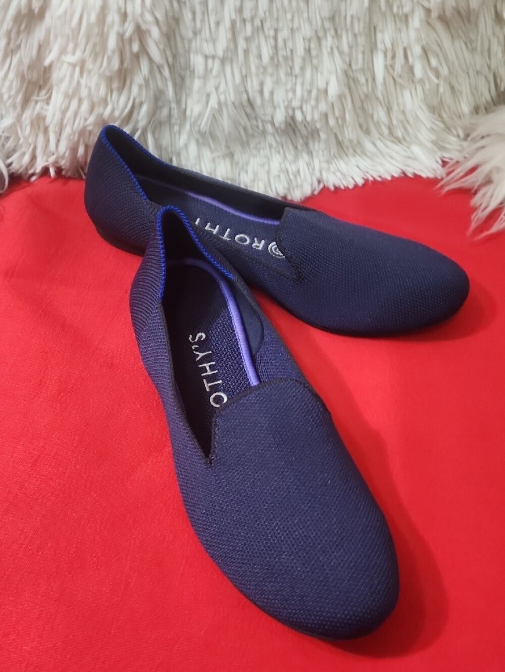 Rothy's Navy Blue Slip-On Flats
